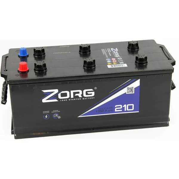 Аккумулятор ZORG 210 Ач 1350 А (EN), прямая полярность, 6ST-200